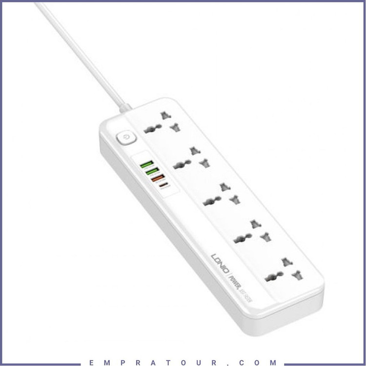چندراهی برق الدینیو مدل SC5415 با کابل ۲ متری و ۴ پورت USB
