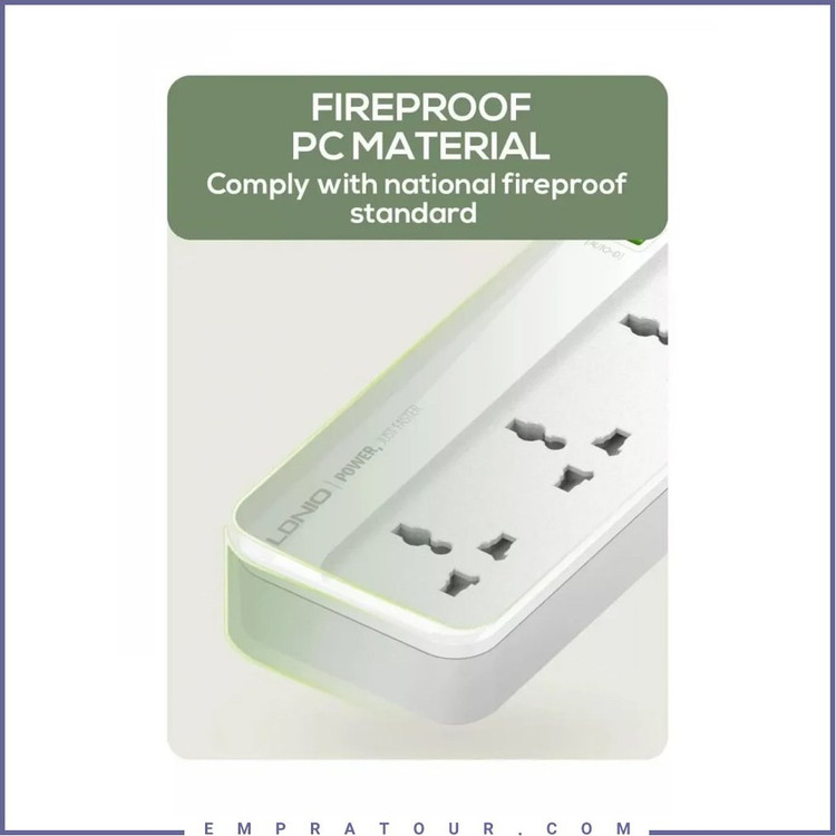 چندراهی برق الدینیو مدل SC5415 با کابل ۲ متری و ۴ پورت USB