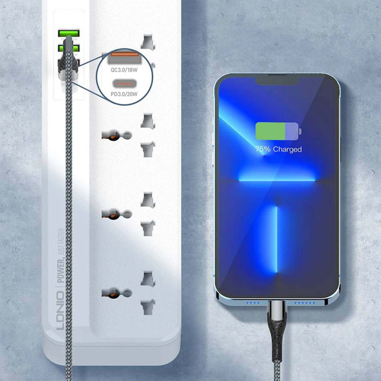 چندراهی برق الدینیو مدل SC5415 با کابل ۲ متری و ۴ پورت USB
