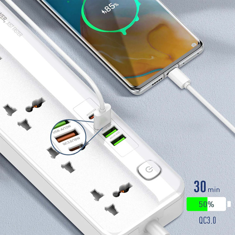 چندراهی برق الدینیو مدل SC5415 با کابل ۲ متری و ۴ پورت USB